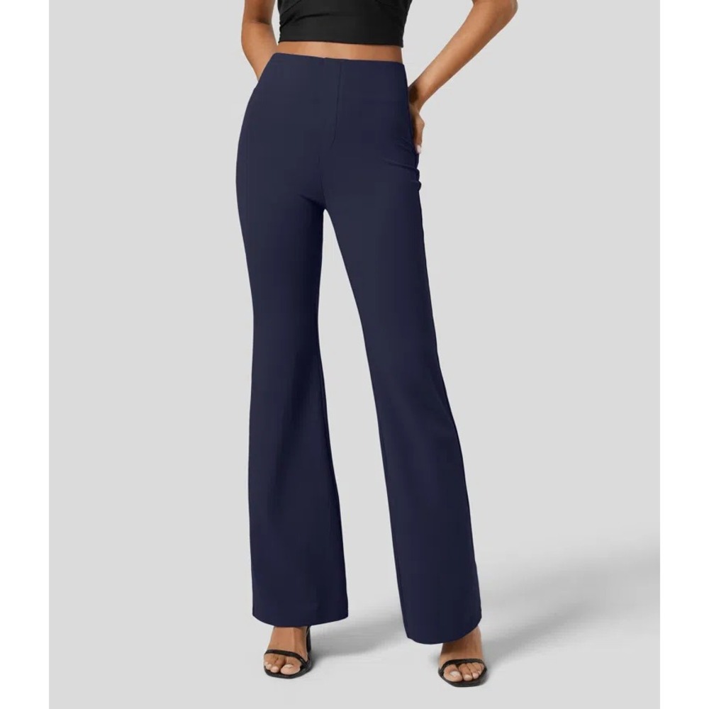 Halara Flex Flare Pants Women Medium Navy Blue High Waisted Athleisure Workwear